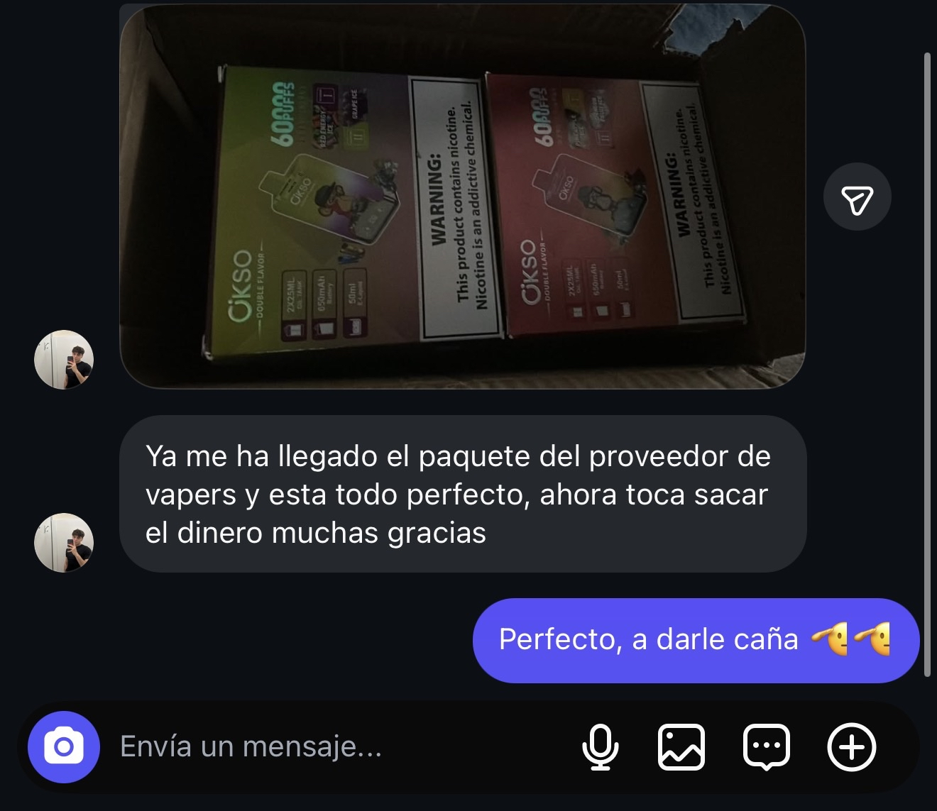 Reseña real de cliente con proveedor de vapers